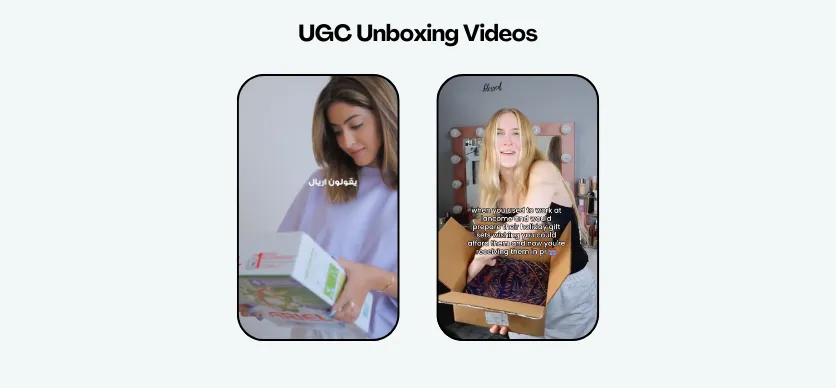 UGC Unboxing Videos